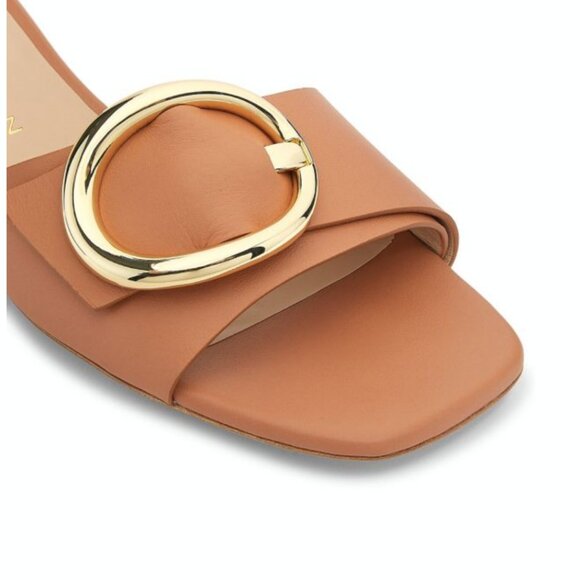 Stuart Weitzman Benni Leather Sandal Slide in Tan Size 6 - Picture 3 of 10